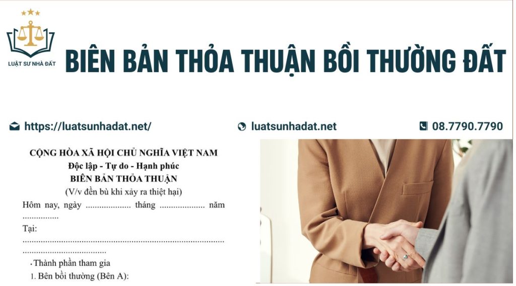 Biên bản thỏa thuận bồi thường đất