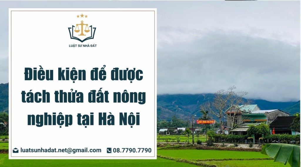 điều kiện tách thửa đất nông nghiệp tại hà nội