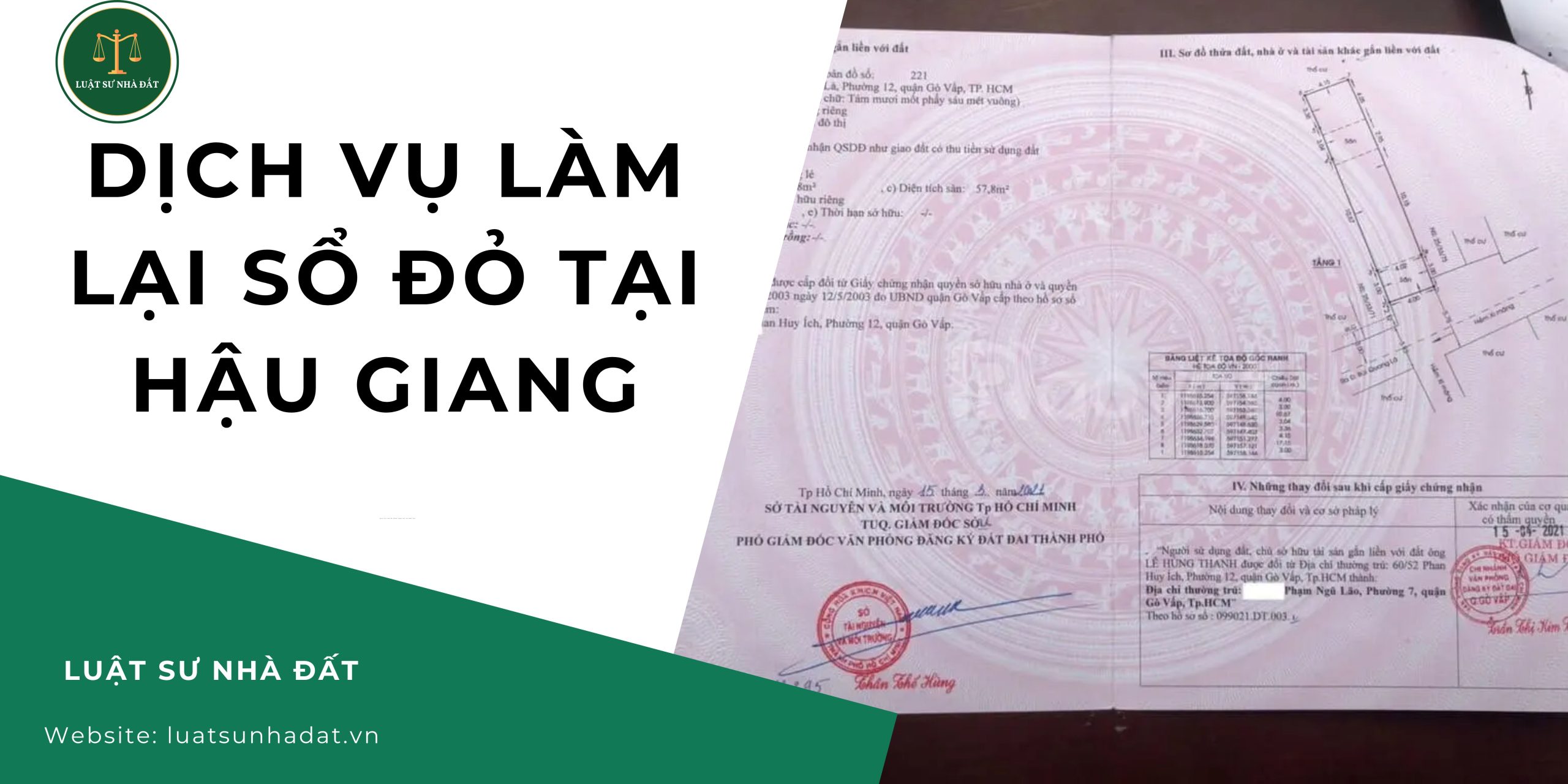 Dịch vụ làm lại sổ đỏ tại Hậu Giang