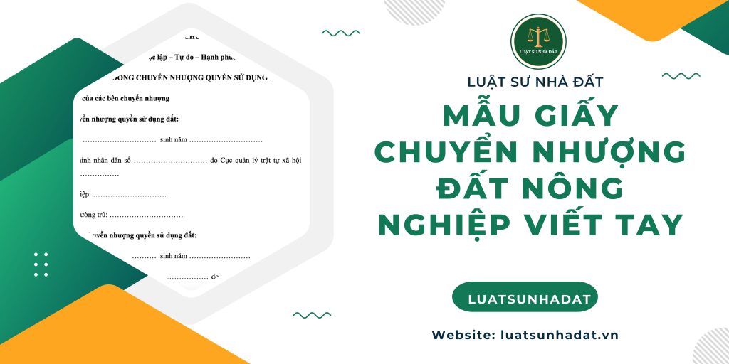 Mẫu giấy chuyển nhượng đất nông nghiệp viết tay