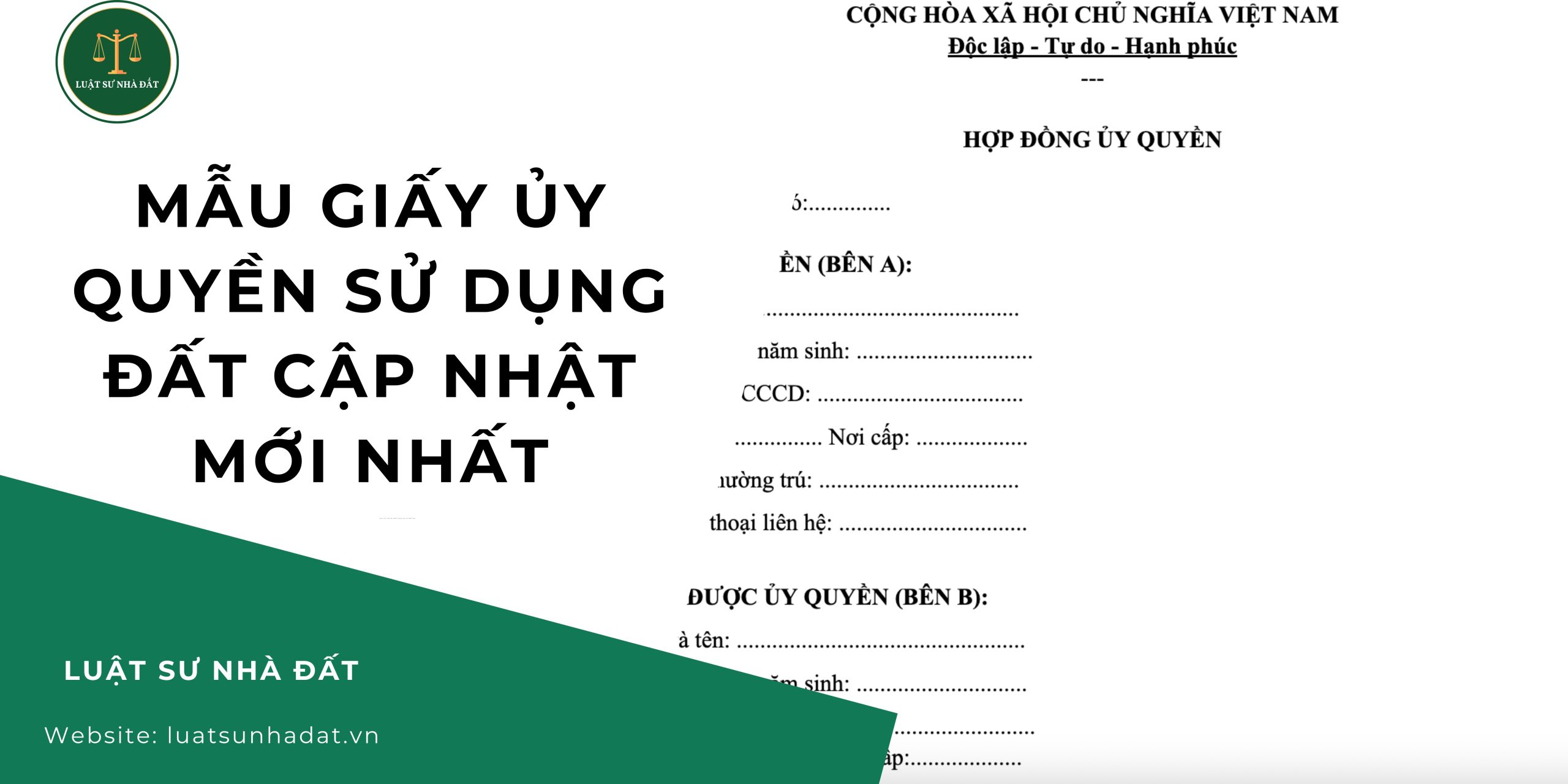 Mẫu giấy ủy quyền sử dụng đất cập nhật mới nhất