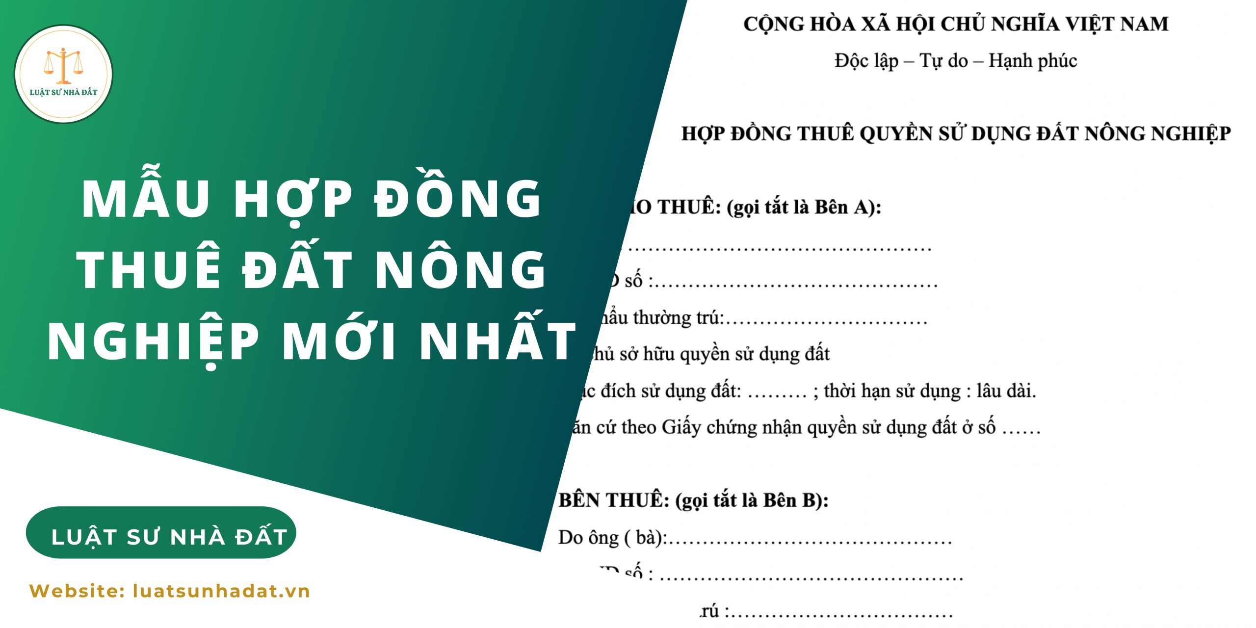 Mẫu hợp đồng thuê đất nông nghiệp mới nhất